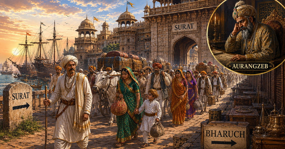 When the Hindu–Jain Merchants of Surat Launched an Economic Revolt Against Qazi Nuruddin’s Fanaticism, Aurangzeb Was Forced to Apologize