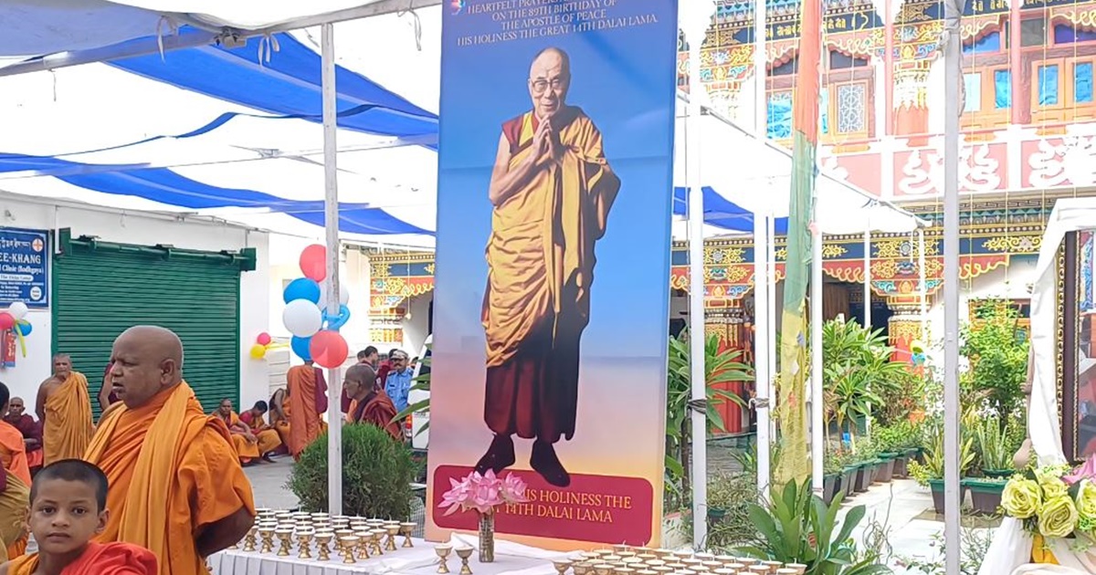 Tibetan Monks in Bodh Gaya Pray for Dalai Lama’s Long Life on His 89th Birthday