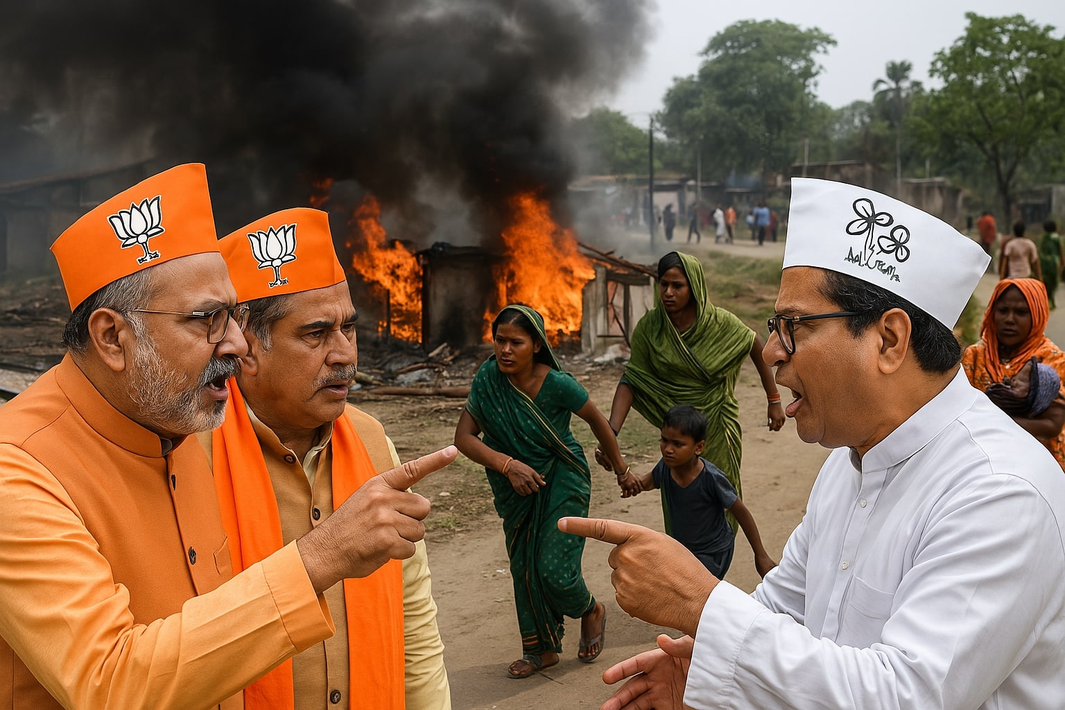 400 Hindu Families Flee Communal Violence in Murshidabad, BJP Takes Dig At Mamata Government