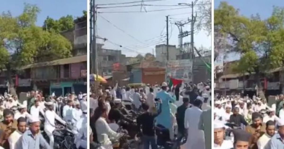 Eid 2025 Controversy: Palestine Flag Waved & Black Bands Worn in Saharanpur, Video Sparks Debate