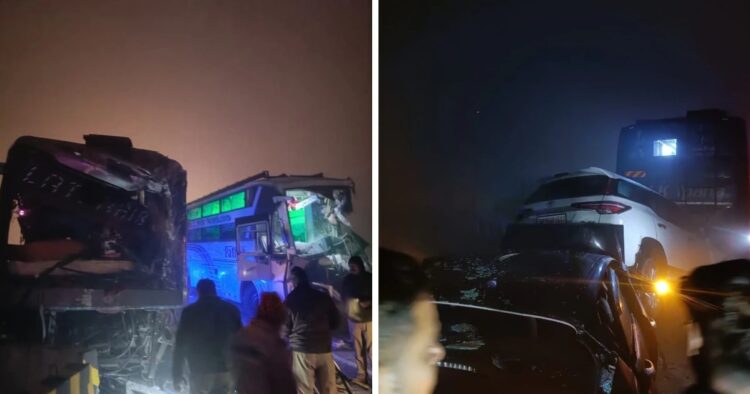 Fog Causes Tragic Pile-up on Agra-Lucknow Expressway: One Dead, Dozens Injured