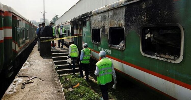 Political Unrest Escalates: 4 Killed as Train Set Ablaze in Bangladesh