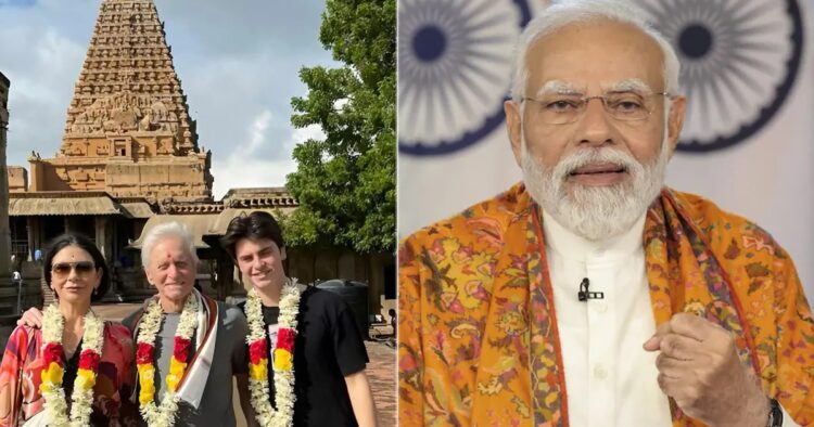 PM Modi Praises Thanjavur Beauty as Michael Douglas and Catherine Zeta-Jones Explore India