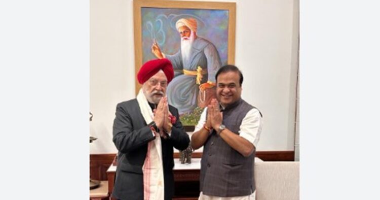 Himanta Biswa Sarma meets Union Minister Hardeep Puri, discusses Assam’s green economy potential
