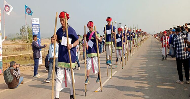 721 Karbi men in Assam set Guinness world record in traditional stilt-walking sport