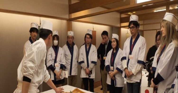 Foreigners learn Sushi making in Fukushima