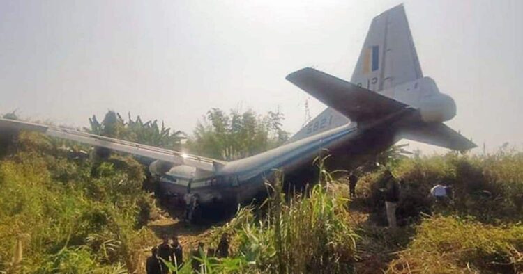 Myanmar Military Plane Overshoots Runway, Crash-Lands in Bush at Mizoram Airport