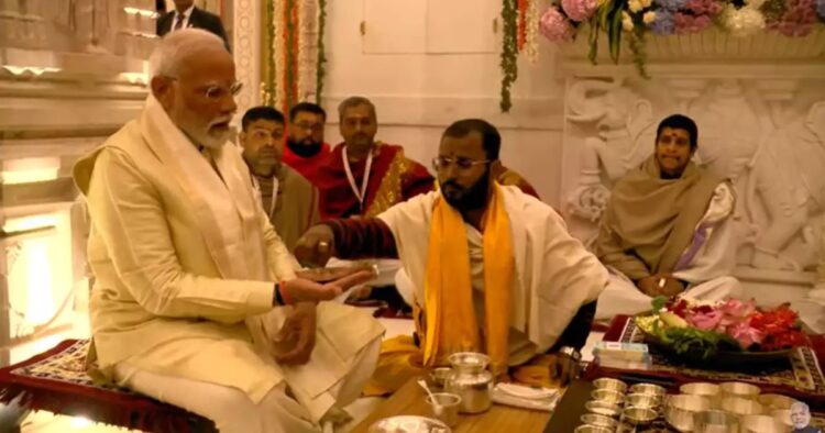 PM Modi Joins Pran Pratishtha Ceremony at Ram Temple, Ayodhya