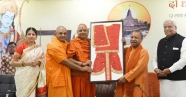 UP CM Yogi Joins Event, Gifts Clothes for Lord Ram