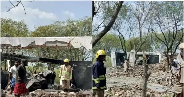 A massive explosion at a firecracker factory in Tamil Nadu’s Virudhunagar district left 10 people, including four women dead and many others injured on Saturday.