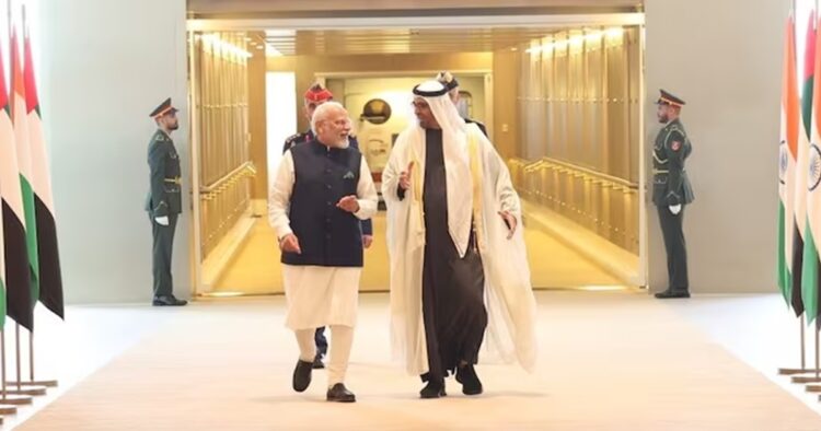 Prime Minister Narendra Modi arrived in the UAE on Tuesday on a two-day visit.