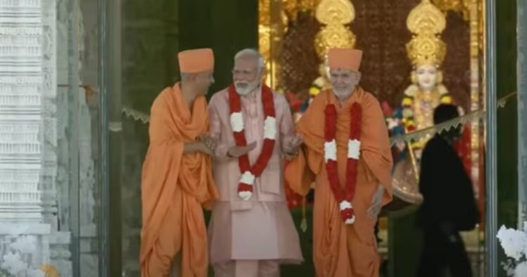 Prime Minister Narendra Modi on Wednesday inaugurated Bochasanwasi Akshar Purushottam Swaminarayan Sanstha (BAPS) Hindu Mandir in Abu Dhabi, the first Hindu temple in the United Arab Emirates.