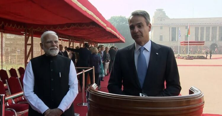 Greek PM Kyriakos Mitsotakis Engages in Bilateral Talks with PM Modi, Receives Guard of Honour at Rashtrapati Bhavan