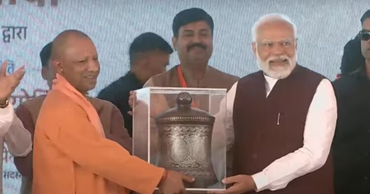 On Sunday, Prime Minister Narendra Modi inaugurated and laid the foundation stones for 15 airport projects, including 12 new terminal buildings, during his visit to Azamgarh, Uttar Pradesh.