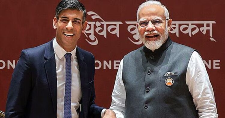 Prime Minister Narendra Modi held a conversation with his British counterpart Rishi Sunak.