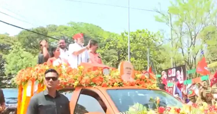 On Tuesday, Prime Minister Narendra Modi hold a roadshow in Palakkad, Kerala district.