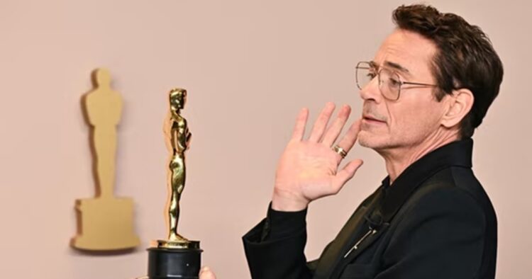 Robert Downey Jr opened up about his feelings after winning first Oscar for best supporting actor for playing Lewis Strauss in Oppenheimer.