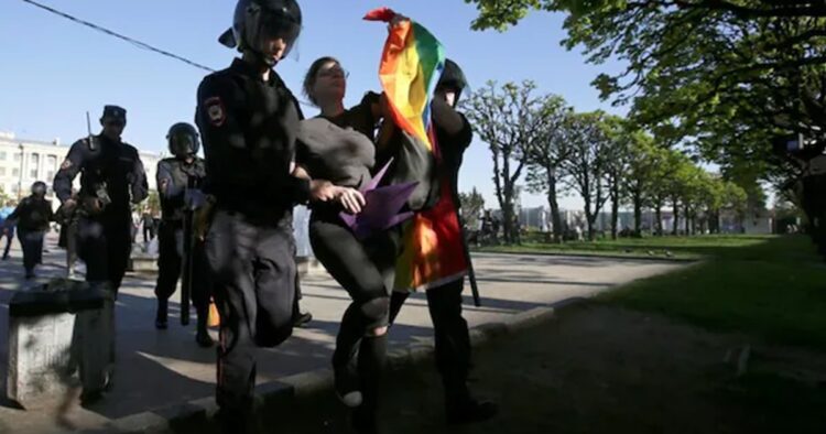 A Russian court on Wednesday ordered the detention of a bar’s administrator and art director, charging them with running an “extremist organisation” under recent laws that target the LGBTQ community.