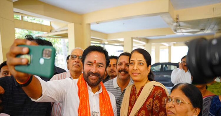 Union Minister G Kishan Reddy visited the Jublihills assembly constituency on Tuesday as a part of the Secunderabad parliament campaigning for the upcoming Loksabha polls.