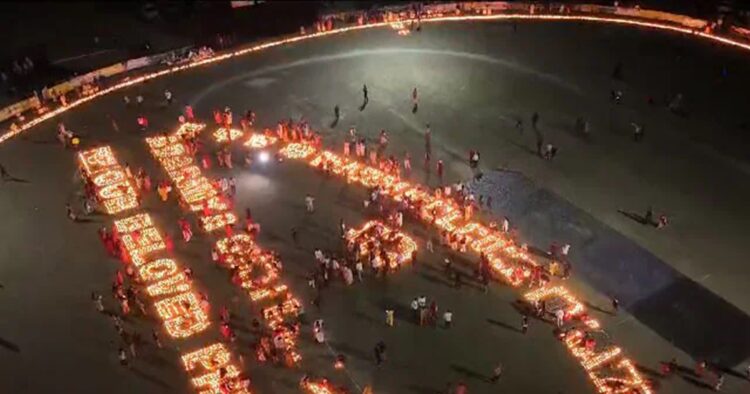 Over one lakh diyas were lighted on Thursday by the people of Bokakhat in Golaghat district ahead of Prime Minister Narendra Modi’s visit to Assam.