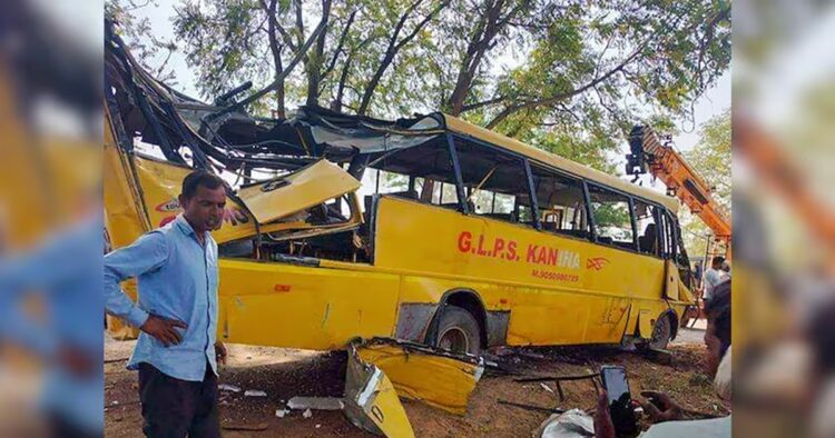 On Thursday over six school children were killed and around 20 sustained injuries after a bus carrying them met with an accident in Mahendragarh, Haryana.