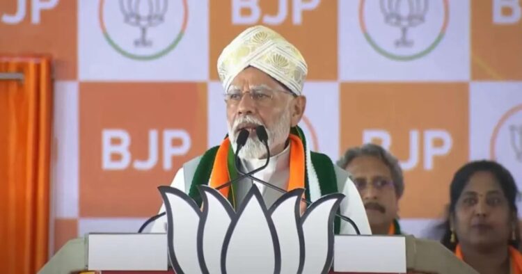 PM Modi while addressing a rally in Chikkaballapur, Karnataka said, ‘Over 14,000 pucca homes were built in the last 10 years. Those who were not asked or considered earlier were given priority by BJP. We walked on the path of Sabka Saath Sabka Vikas.