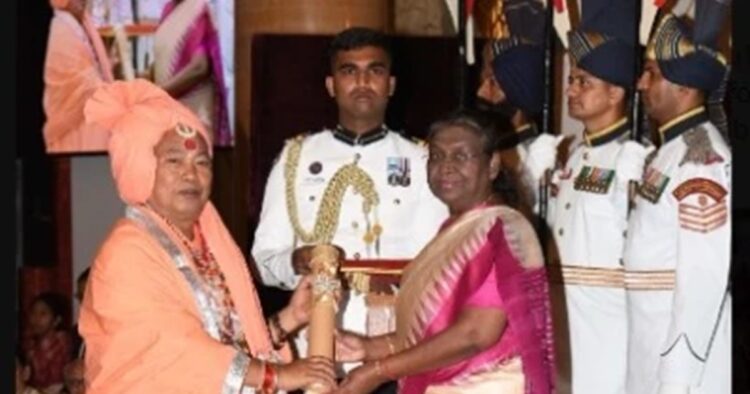 President Droupadi Murmu bestowed the prestigious Padma Shri upon Chittaranjan Debbarma, recognising his remarkable contributions to spiritualism in Tripura. The ceremony, held at Rashtrapati Bhavan, marked a momentous occasion on April 22.