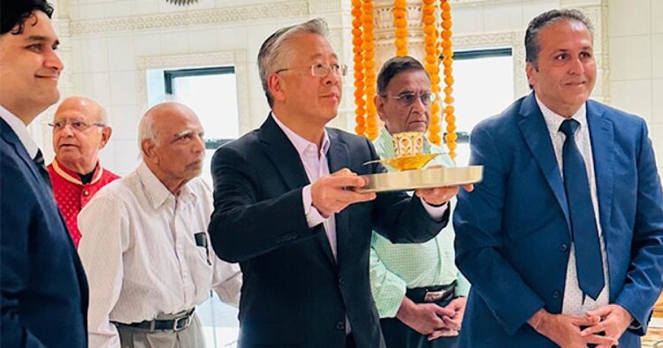 US State Department Assistant Secretary Donald Lu on Wednesday visited Jain Temple in California and stressed that the Bharatiya-Americans are the backbone of strong relationship between the two countries.