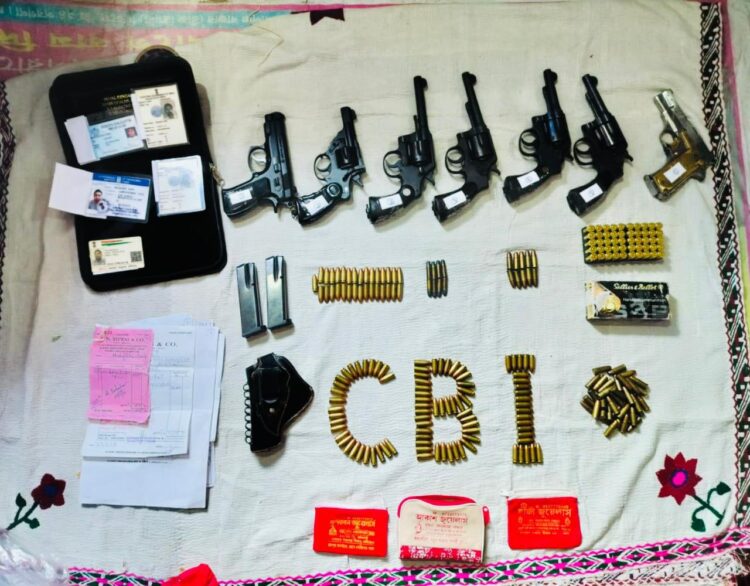 Arms and Ammunition of various kind found at locations associated with Sheikh Shahjahan's aide