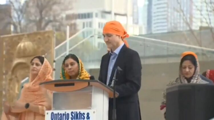 As PM Trudeau walked up to the stage for his address to mark Khalsa Day, the chants of 'Khalistan Zindabad' kept getting louder