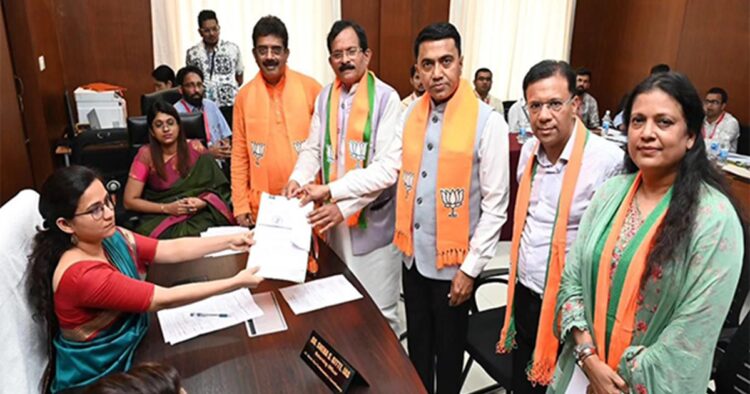 Lok Sabha Elections 2024: BJP's Shripad Y. Naik Files Nomination Papers in North Goa Constituency