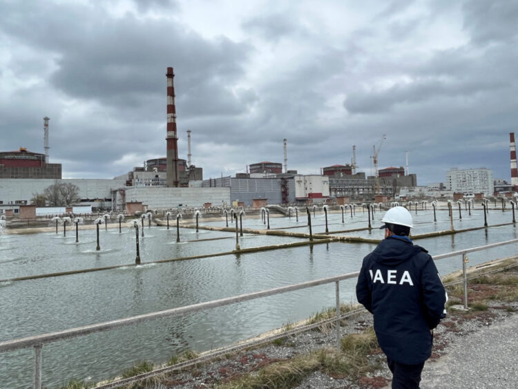 A member of the International Atomic Energy Agency (IAEA) expert mission tours the Zaporizhzhia Nuclear Power Plant, in the course of Russia-Ukraine conflict outside Enerhodar in the Zaporizhzhia region, Russian-controlled Ukraine, March 29, 2023. Fredrik Dahl/IAEA/Handout via REUTERS