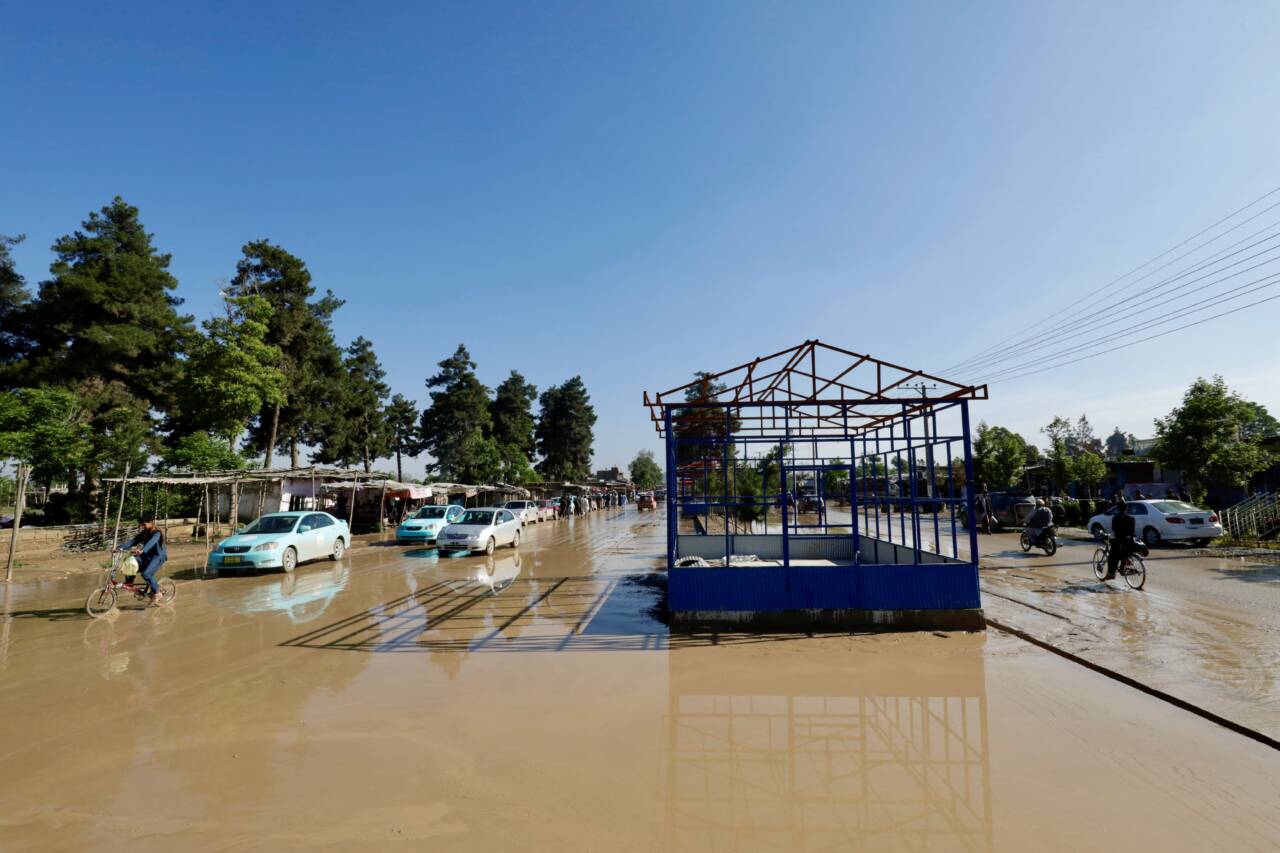 View of flooded streets in Sheikh Jalal district, Baghlan province, Afghanistan (REUTERS)