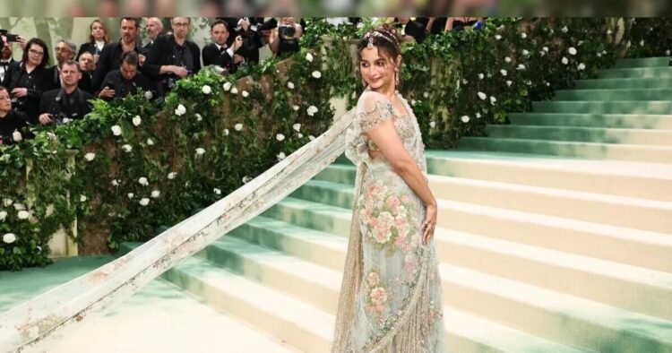 At the Met Gala this year, Alia Bhatt was seen wearing a stunning Sabyasachi floral saree with a dramatic pallu-train. Alia, who made her Met Gala debut in 2023, surprised this time as her presence had not been confirmed.
