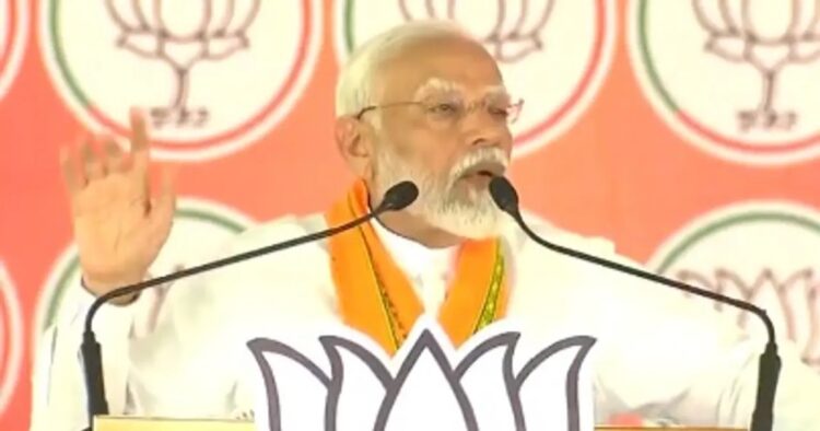 While addressing a rally in Maharashtra PM Modi said, ‘I want to say it with utmost responsibility, be it SC, ST or OBC, ‘vanchit ka jo adhikaar hai, Modi uska chowkidar hai’.