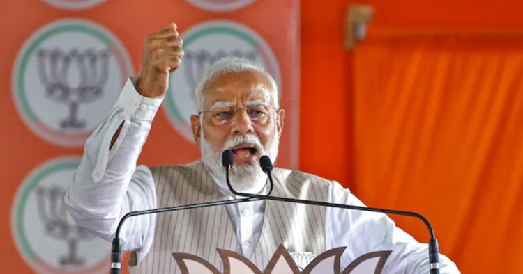 Prime Minister Narendra Modi gave a response to the INDIA bloc over remarks made by Farooq Abdullah and Mani Shankar Aiyar in support of Pakistan, saying that Bharat would make the cash-strapped country wear bangles if it wasn’t wearing any.