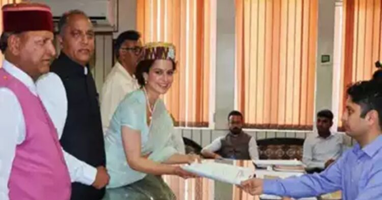 BJP candidate from Mandi Lok Sabha seat, Kangana Ranaut, credited the people of Mandi for her electoral debut as she filed her nominations for the Lok Sabha seat. She was accompanied by her mother and sister.