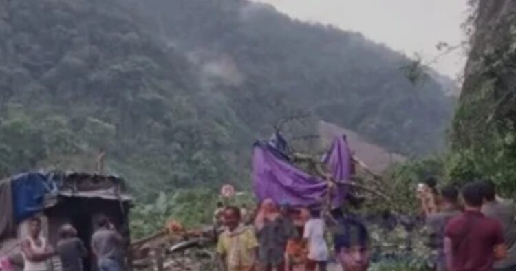 A harrowing incident took place near the Sonapur tunnel on the Meghalaya section of the Barak-Guwahati national highway on April 30. A colossal landslide struck, leaving a truck driver and his co-pilot profoundly grateful for their survival after their vehicle bore the brunt of the debris and a massive tree.