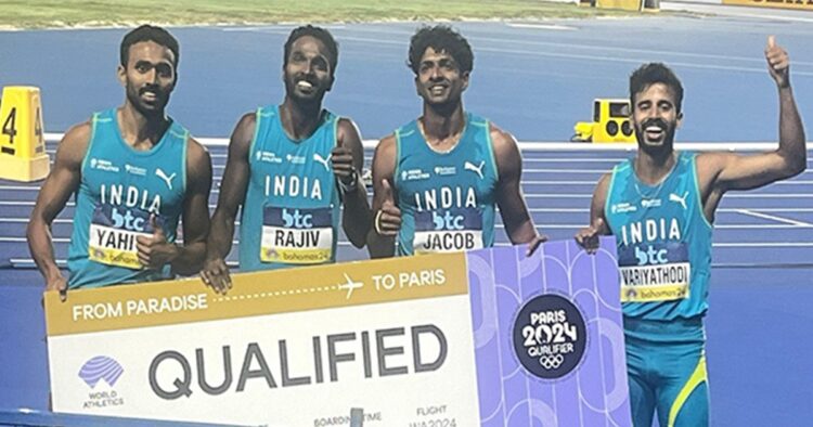 Bharatiya 4x400m relay teams, both women's and men's, qualified for the Olympics in Paris on Monday after placing second in their respective second-round heats at the World Athletics Relays held here at Nassau, Bahamas on Monday.