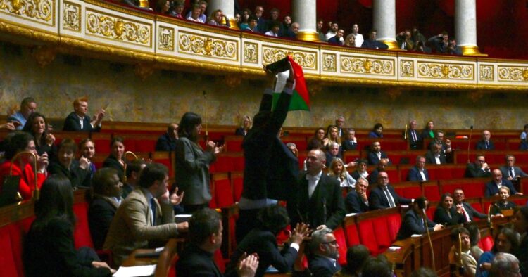 French parliament session halted after MP waves flag of Palestine