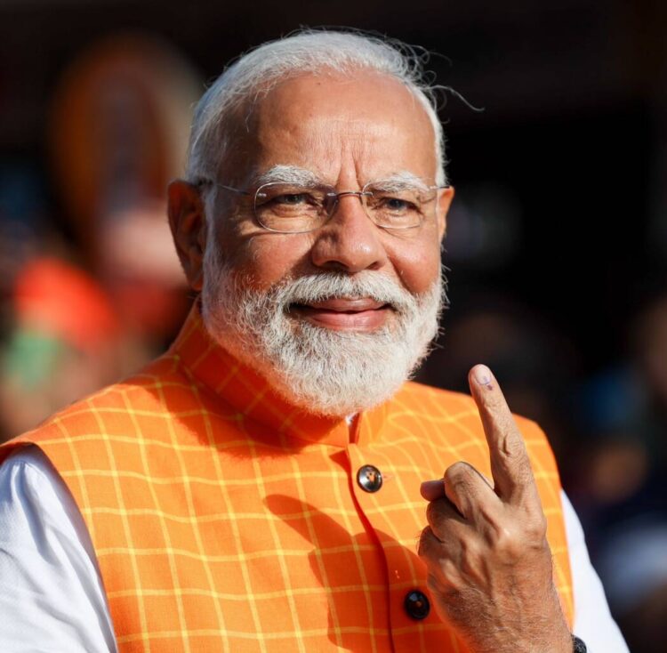 Voted in the 2024 Lok Sabha elections! Urging everyone to do so as well and strengthen our democracy: PM Modi after voting on May 7