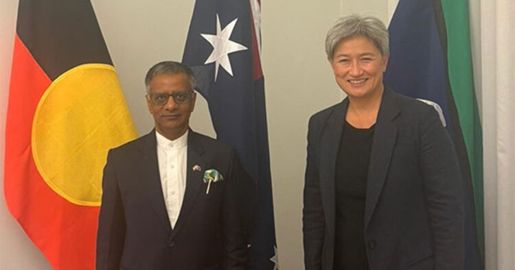 Indian envoy Gopal Bagley calls on Australian Foreign Minister Penny Wong