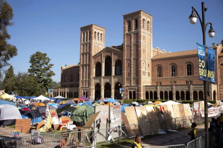 Pro-Palestinian protesters continued to occupy the grounds at University of California - via AP NEWS