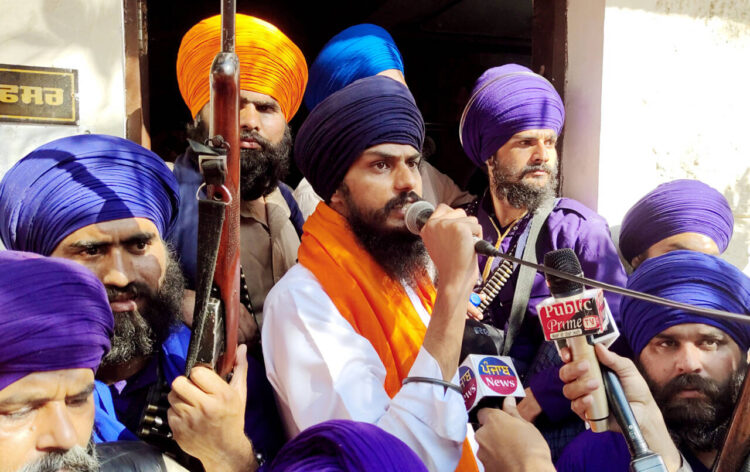 Jalandhar, Mar 18  (File Photo) Khalistani leader and Waris Punjab De chief Amritpal Singh was detained near Jalandhar's Nakodar