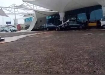 Canopy outside Rajkot airport collapses after heavy rain