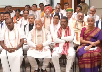 Ahead of his swearing-in ceremony, Prime Minister-designate Narendra Modi on Sunday, interacted with members of Parliament who are likely to be inducted into his Cabinet and Council of Ministers.