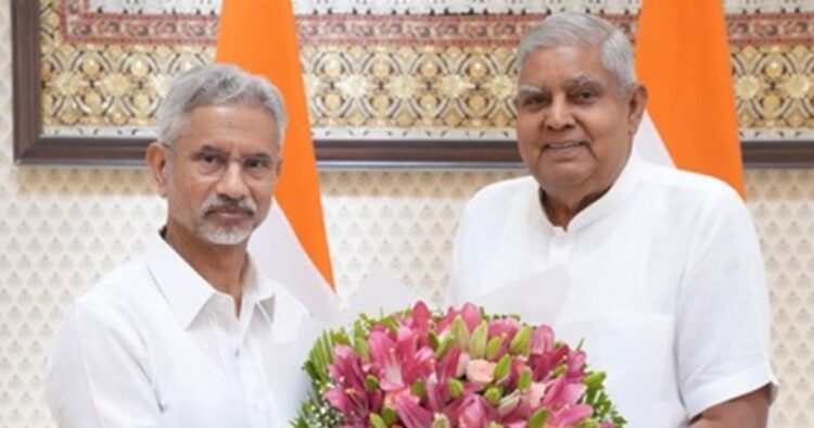 S Jaishankar who has been reappointed as External Affairs Minister for the second term, called on Vice President Jagdeep Dhankhar at Vice-President's Enclave.