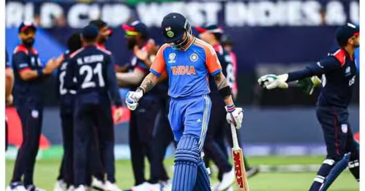 Cricketer Virat Kohli was dismissed for his first-ever golden duck in T20 World Cup history during Bharat's match against the USA on Wednesday.