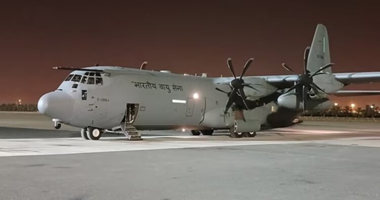 A special Indian Air Force aircraft carrying mortal remains of 45 Indian victims who lost their lives in a tragic fire incident in Kuwait has taken off for Kochi, the Indian Embassy in Kuwait said early Friday morning.