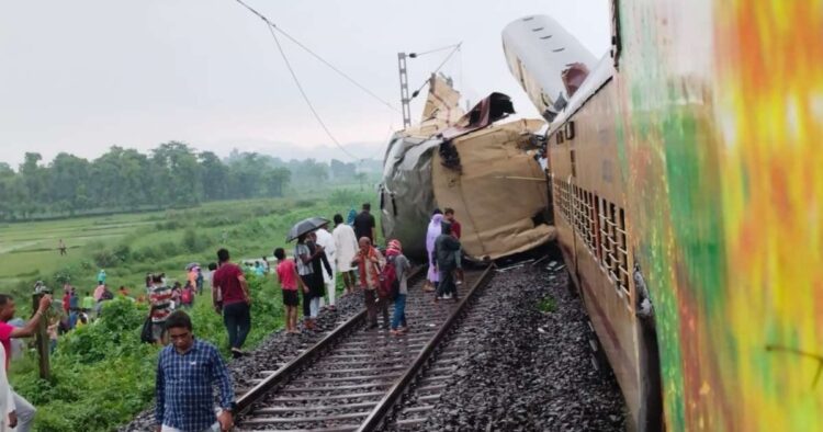 In West Bengal a train accident occurred when a speeding freight train collided with the stationed Kanchanjungha Express.